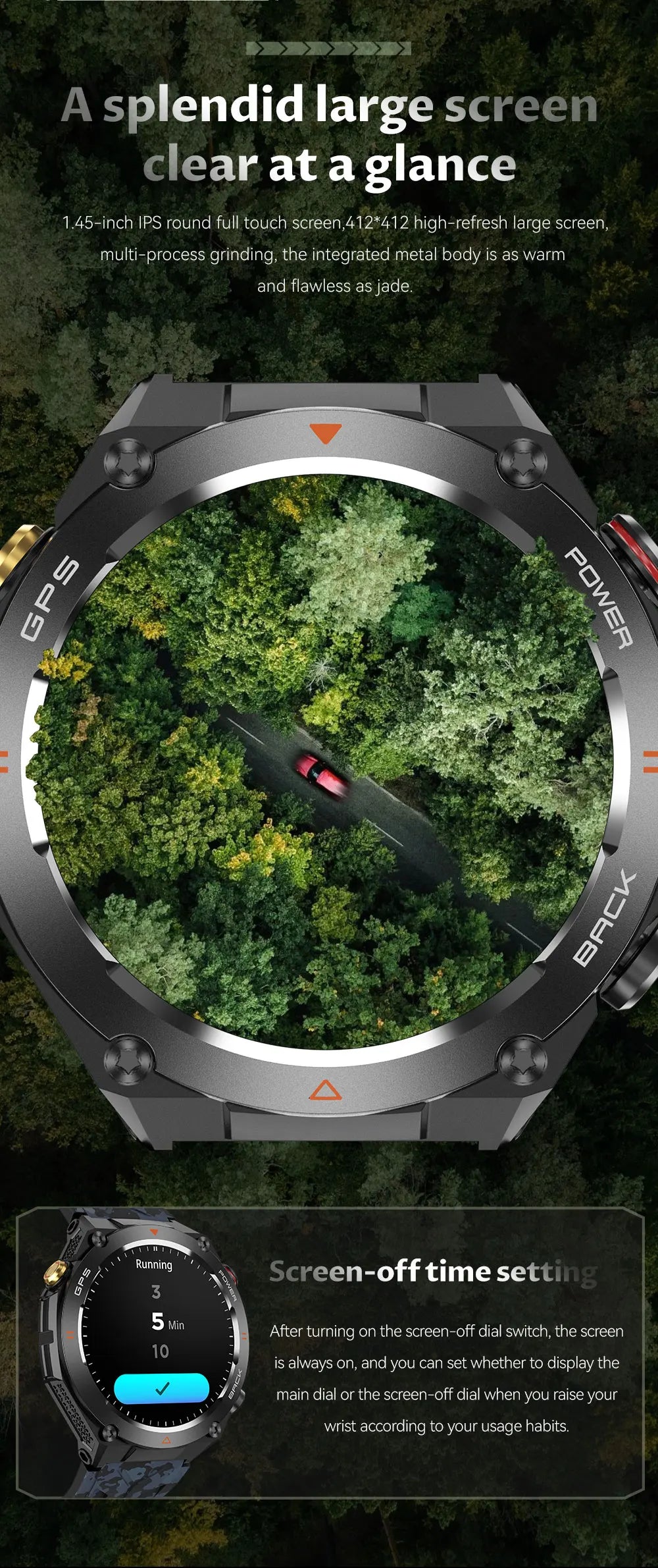 GPS Bluetooth GPS Smart Sports Watch 650mAh Battery Watchs