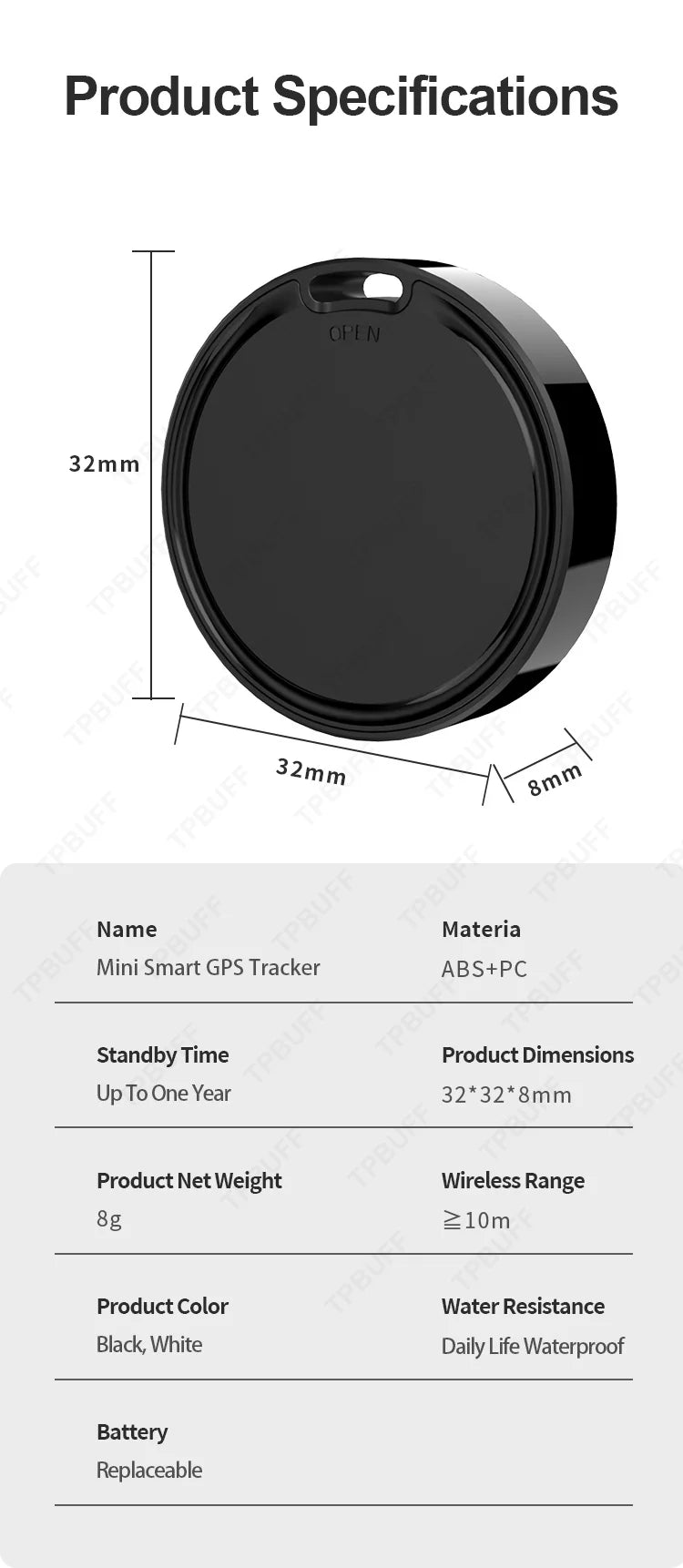 GPS Tracker Bluetooth Apple Android Compatible Security & Safety