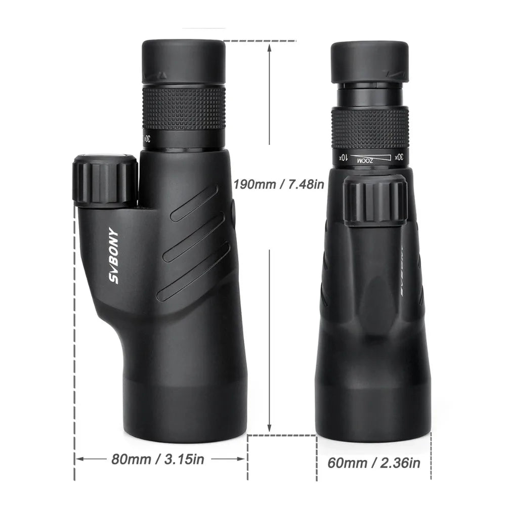 Glove Box Ready 10-30x50 Monocular IPX7 Optics