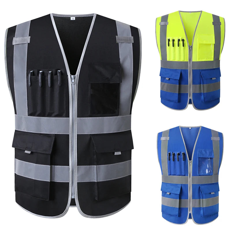 Hi Vis Multi-Pocket Safety Vest FIFO Work security safety