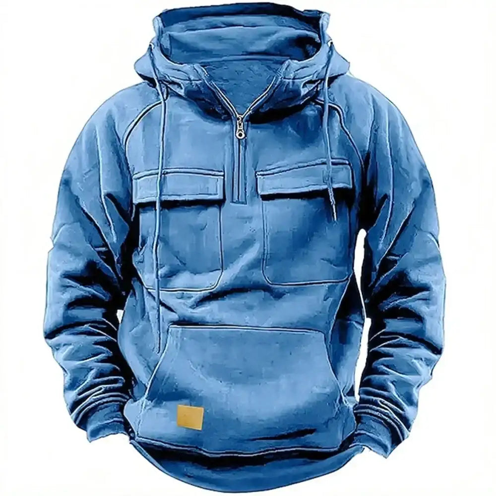 Hoodie Sweatshirt Half Zip with Pockets Solid Color Hoody outdoor equipment