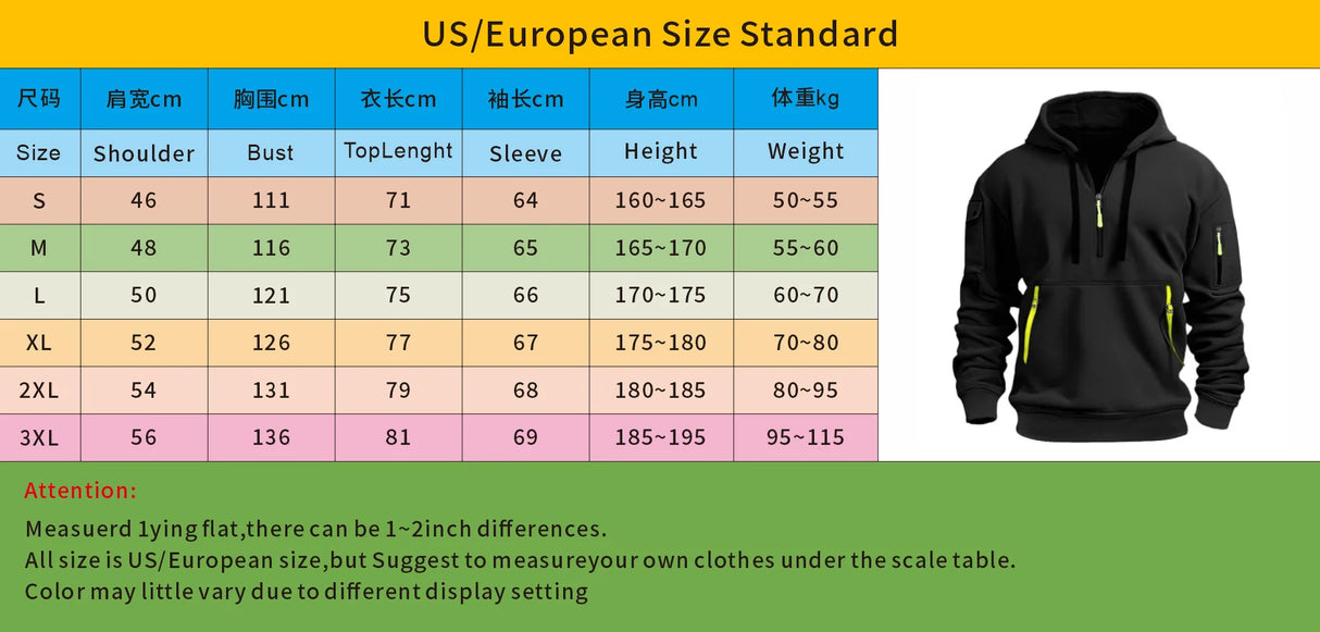 Hoodies Multi-pocket with zips Pullover Sweatshirts Outdoor Shirts & Tops