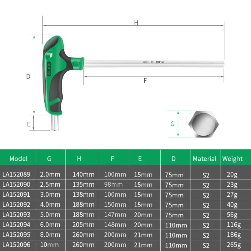 LAOA T-shaped Flat Head Hexagon Screwdriver Wrench tools