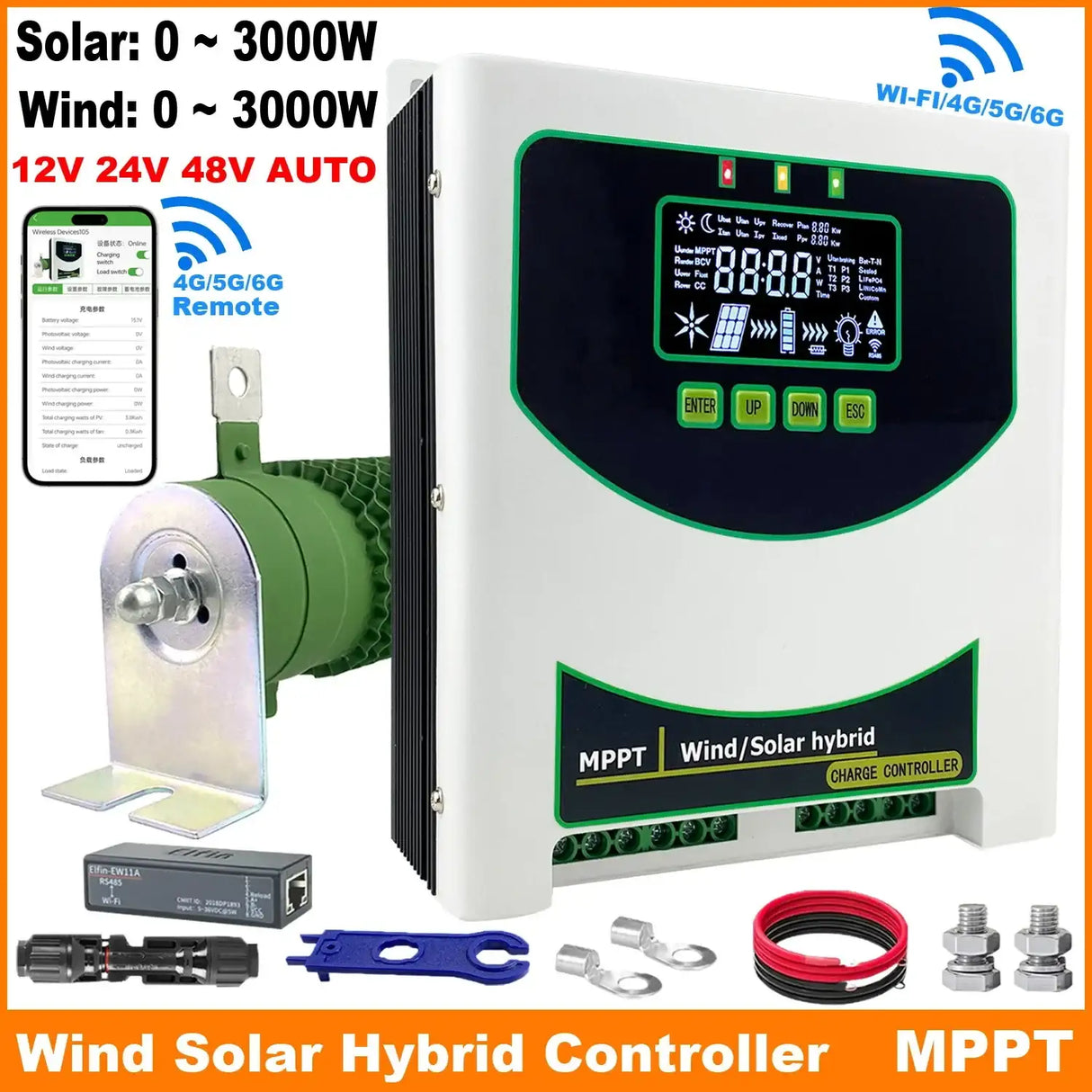 MPPT Wind Solar Hybrid Controller 1kw, 1.5kw, 2kw & 3kw Wind & Solar Controllers