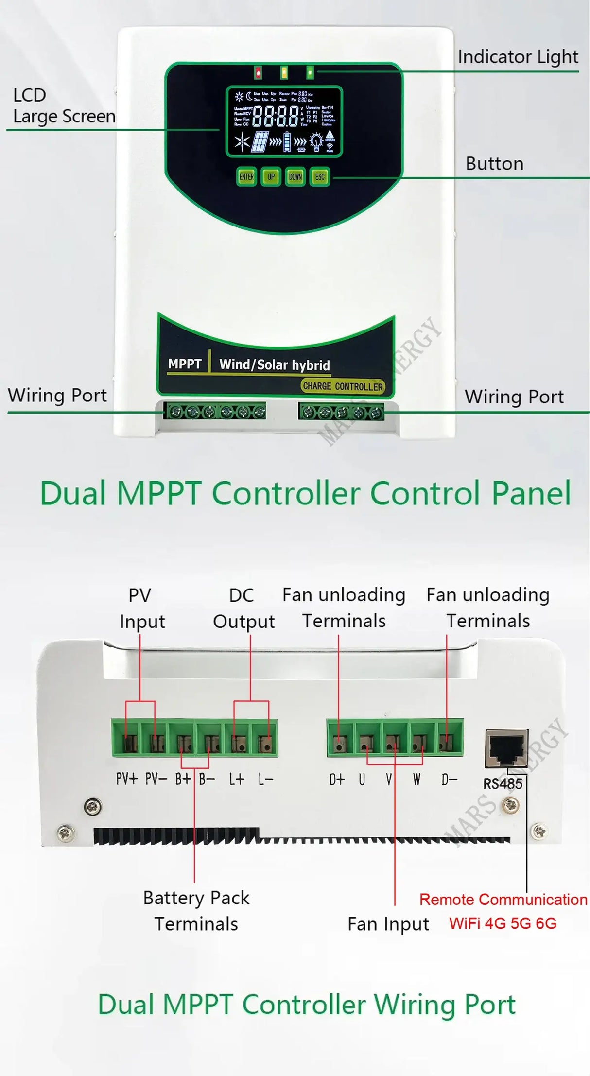 MPPT Wind Solar Hybrid Controller 1kw, 1.5kw, 2kw & 3kw Wind & Solar Controllers