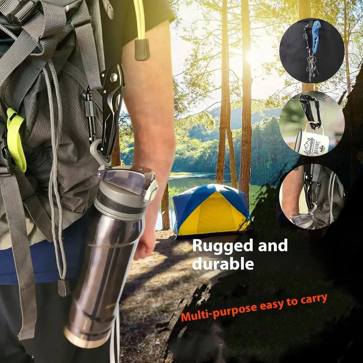Multi-Tool Carabiner - Camping EDC Clip Multi-tools