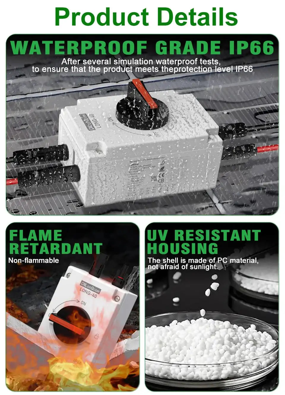 PV Solar Photovaltaic Disconnect Switch Isolator electrical supplys