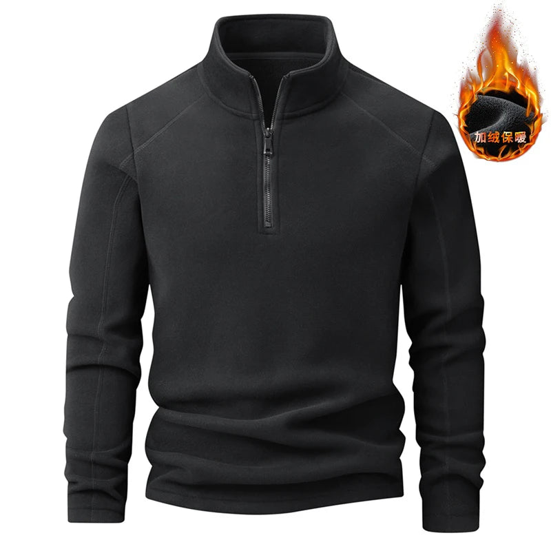 Polar Fleece Stand-up Collar Half-zipper L-9XL Large Size Outdoor Shirts & Tops