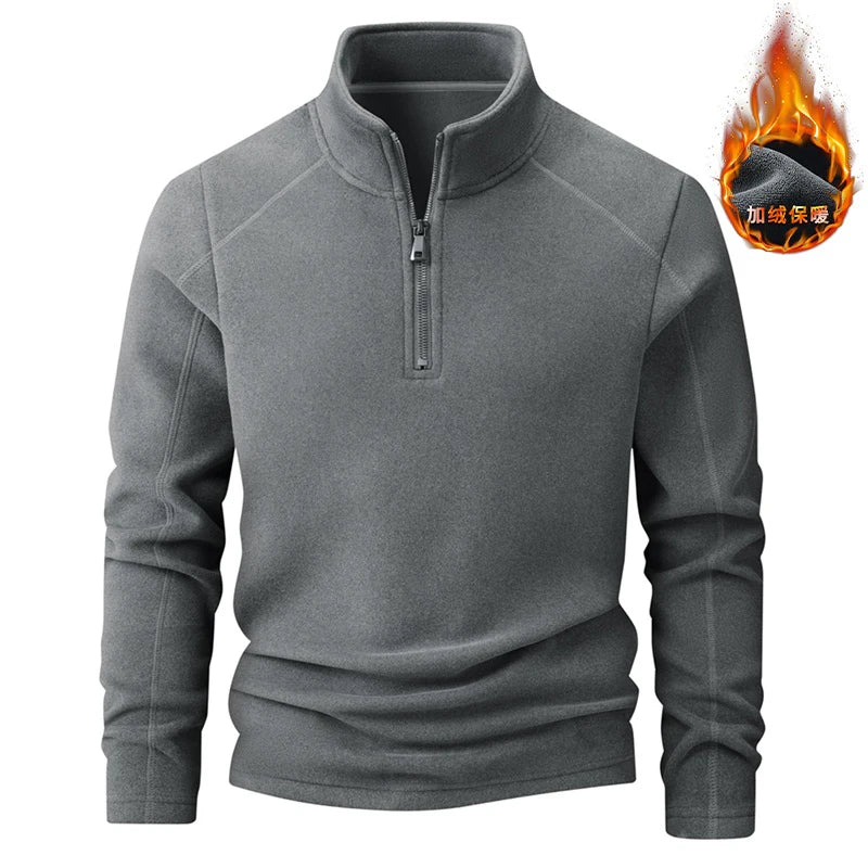 Polar Fleece Stand-up Collar Half-zipper L-9XL Large Size Outdoor Shirts & Tops