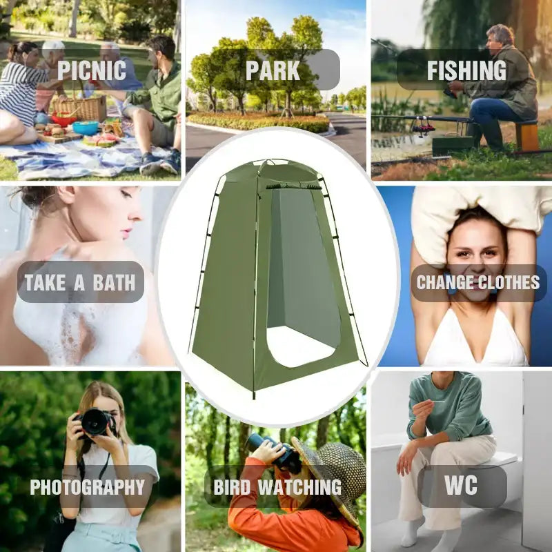 Portable Privacy Shower Tent Waterproof Changing Room Shelter Camping Equipment