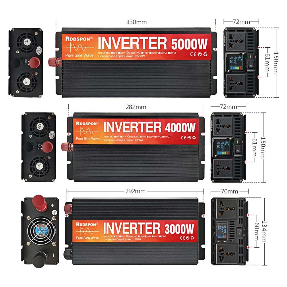 Pure Sine Wave Inverter 3kw, 4kw & 5kw Peak Power DC 12V 24V pure sine inverter