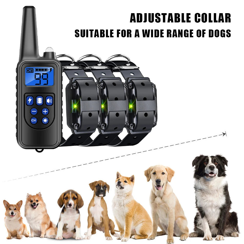 Rechargeable Dog Training & Anti-Bark Collar 800m Dog Stuff