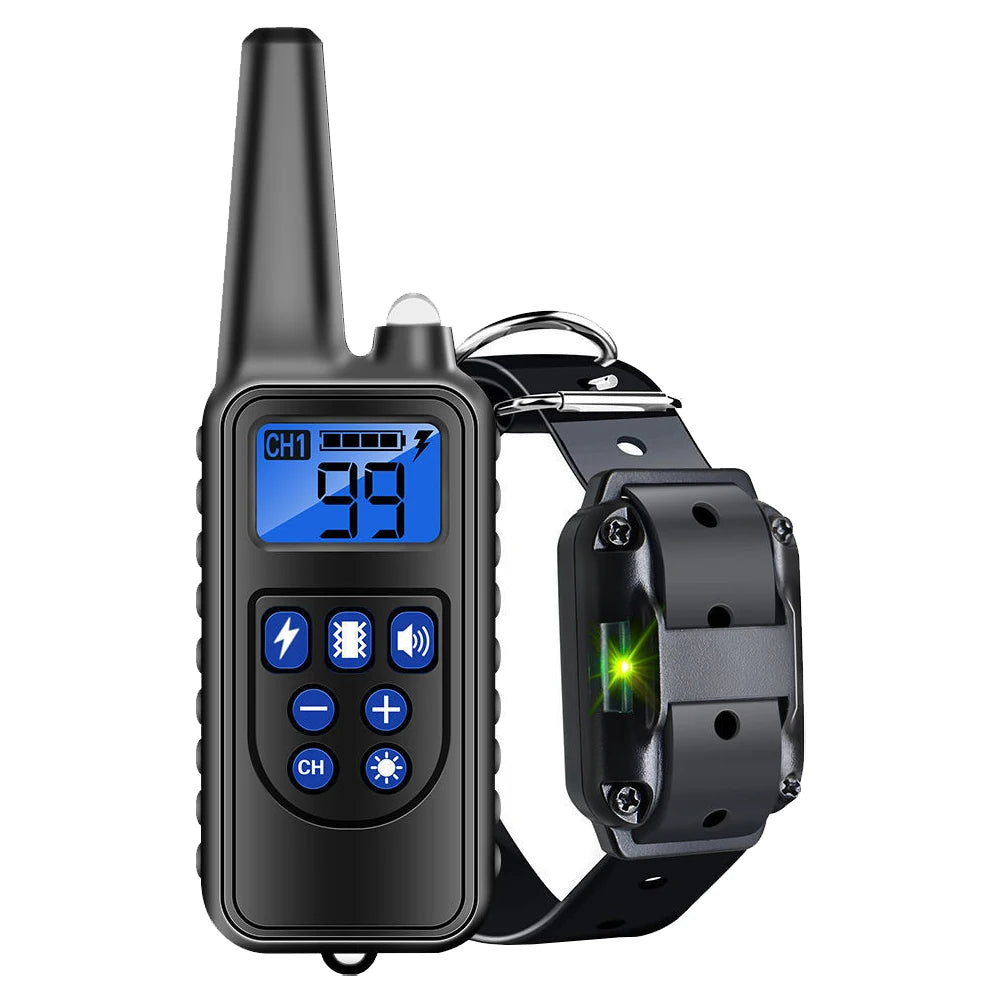 Rechargeable Dog Training & Anti-Bark Collar 800m Dog Stuff