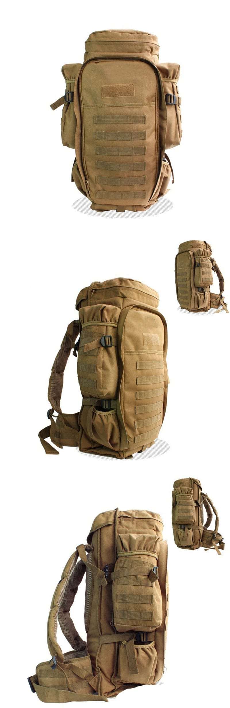 Rugged 70L Over Night Rifle Shovel Tool Camping Backpack Rifle Accesories