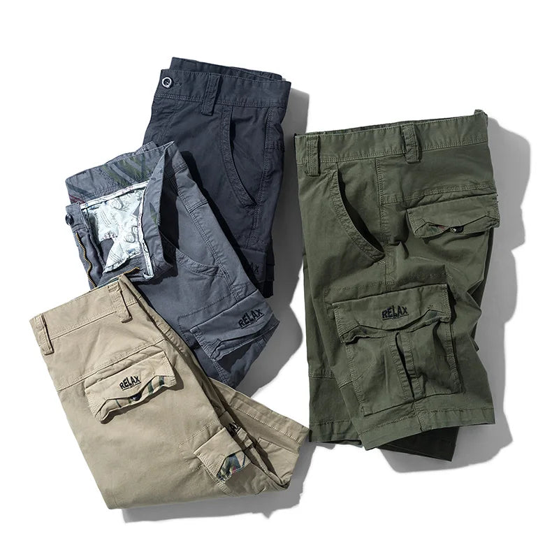 Rugged Men's Cotton Dress Casual Cargo Shorts Cargo Pants