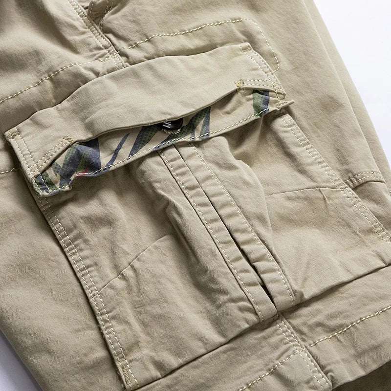 Rugged Men's Cotton Dress Casual Cargo Shorts Cargo Pants