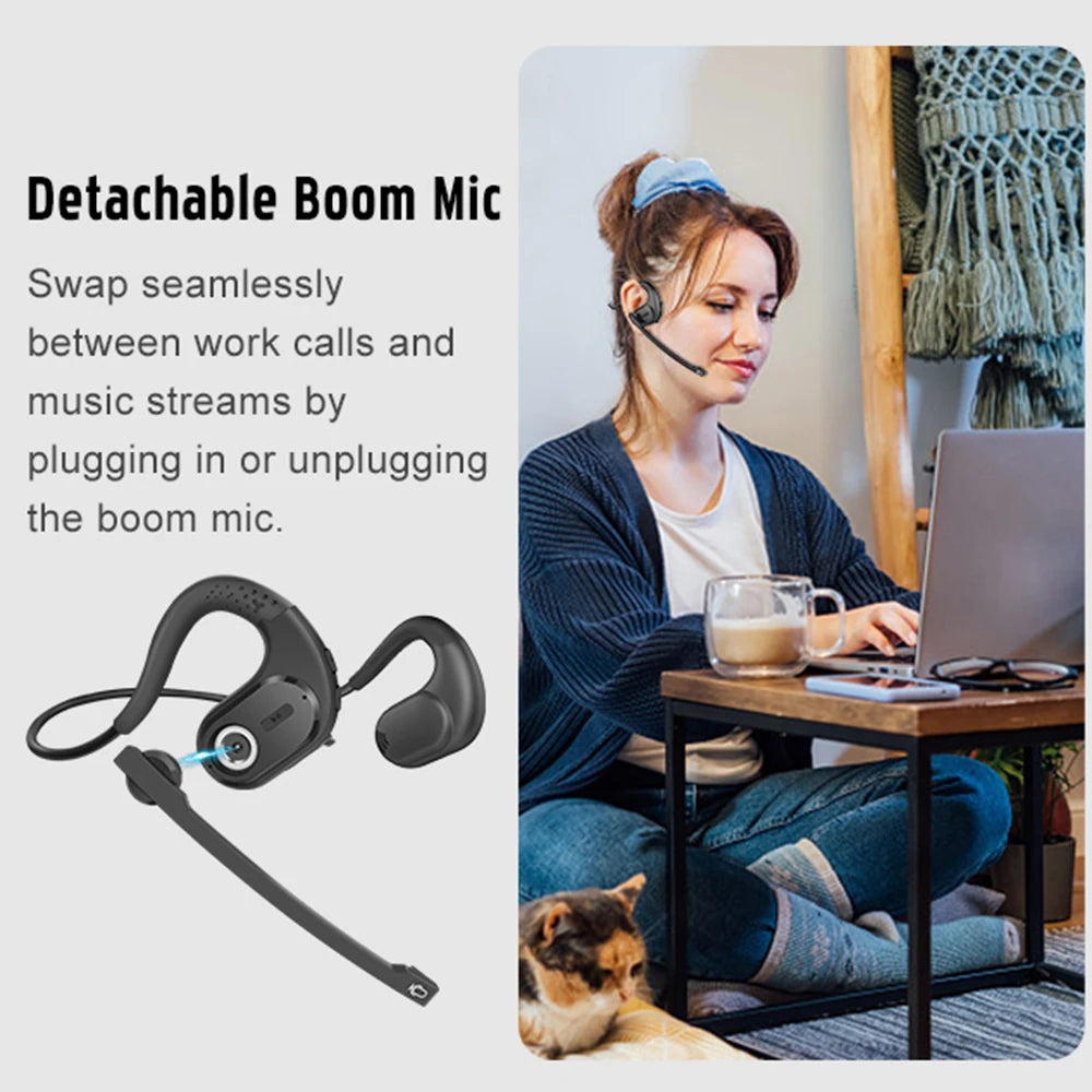Rugged Open-Ear Bluetooth 5.3 Headset phone stuff