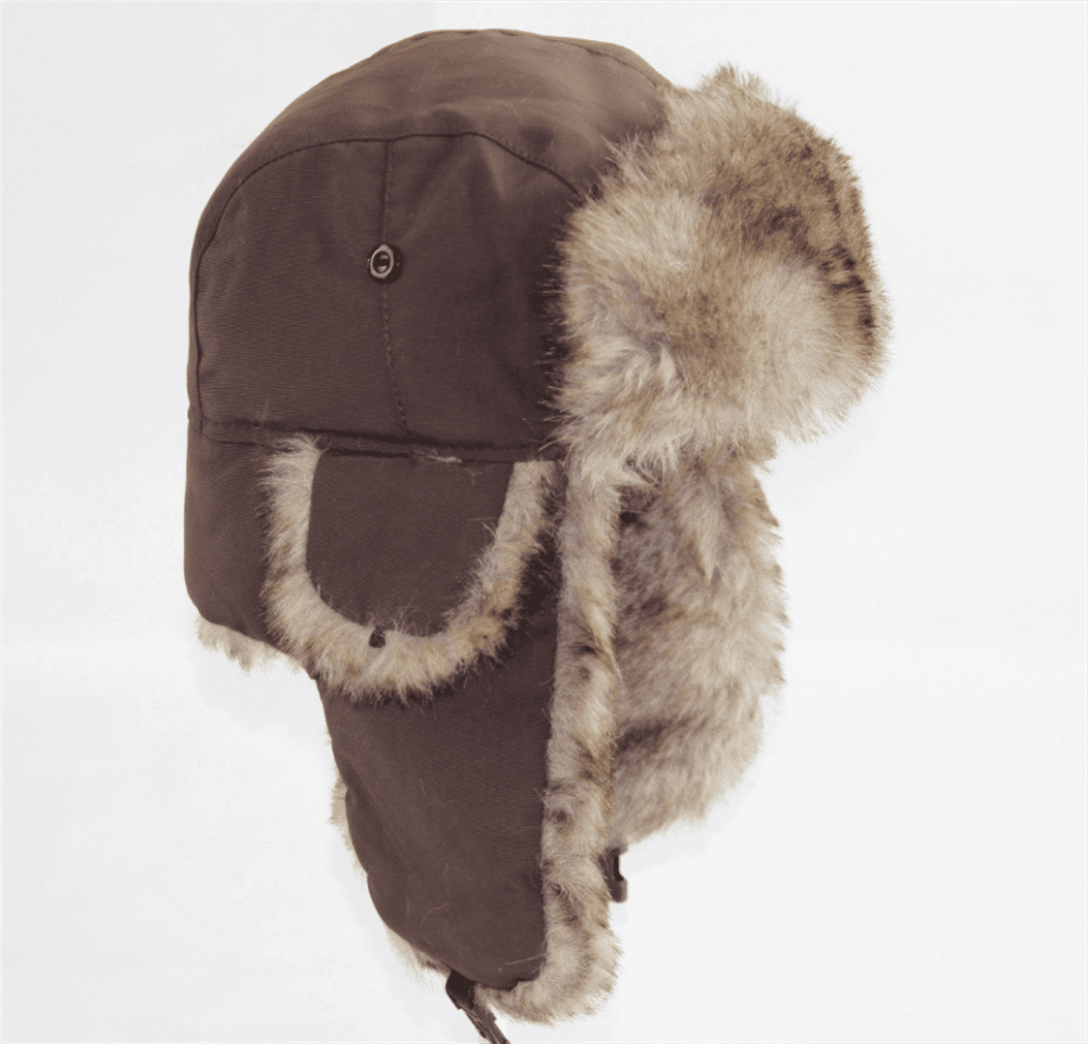 Russian Furr lined winter Bomber Hat Thermal & Wool Beanies