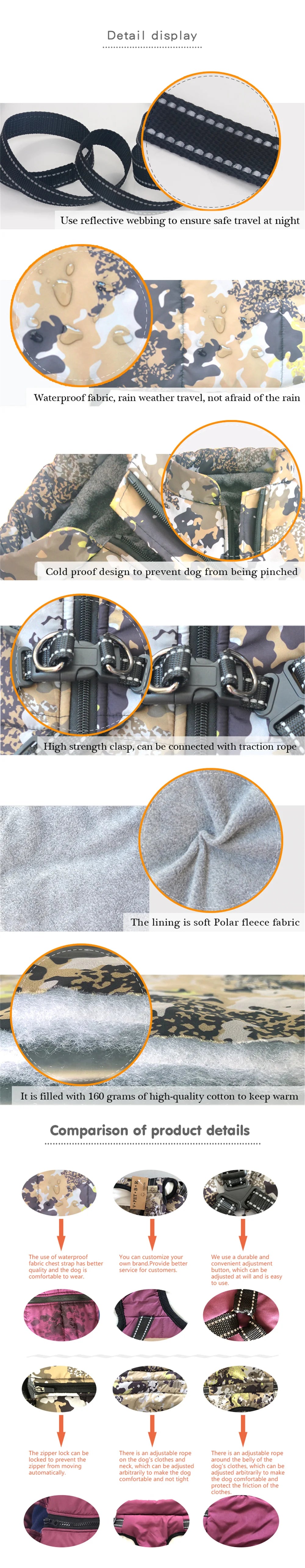 S-5XL Warm Winter Dog Coat Jacket With Harness Dog Stuff