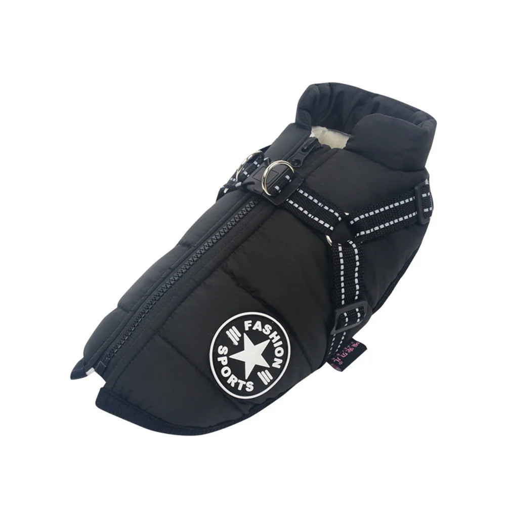 S-5XL Warm Winter Dog Coat Jacket With Harness Dog Stuff