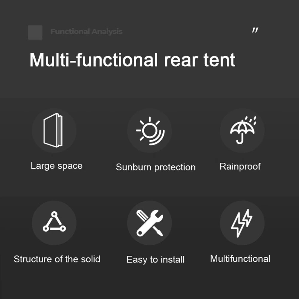 SUV 4x4 Canopy Rear Extension Tent Sun Rain-Proof Car Rear Tent Camping Equipment
