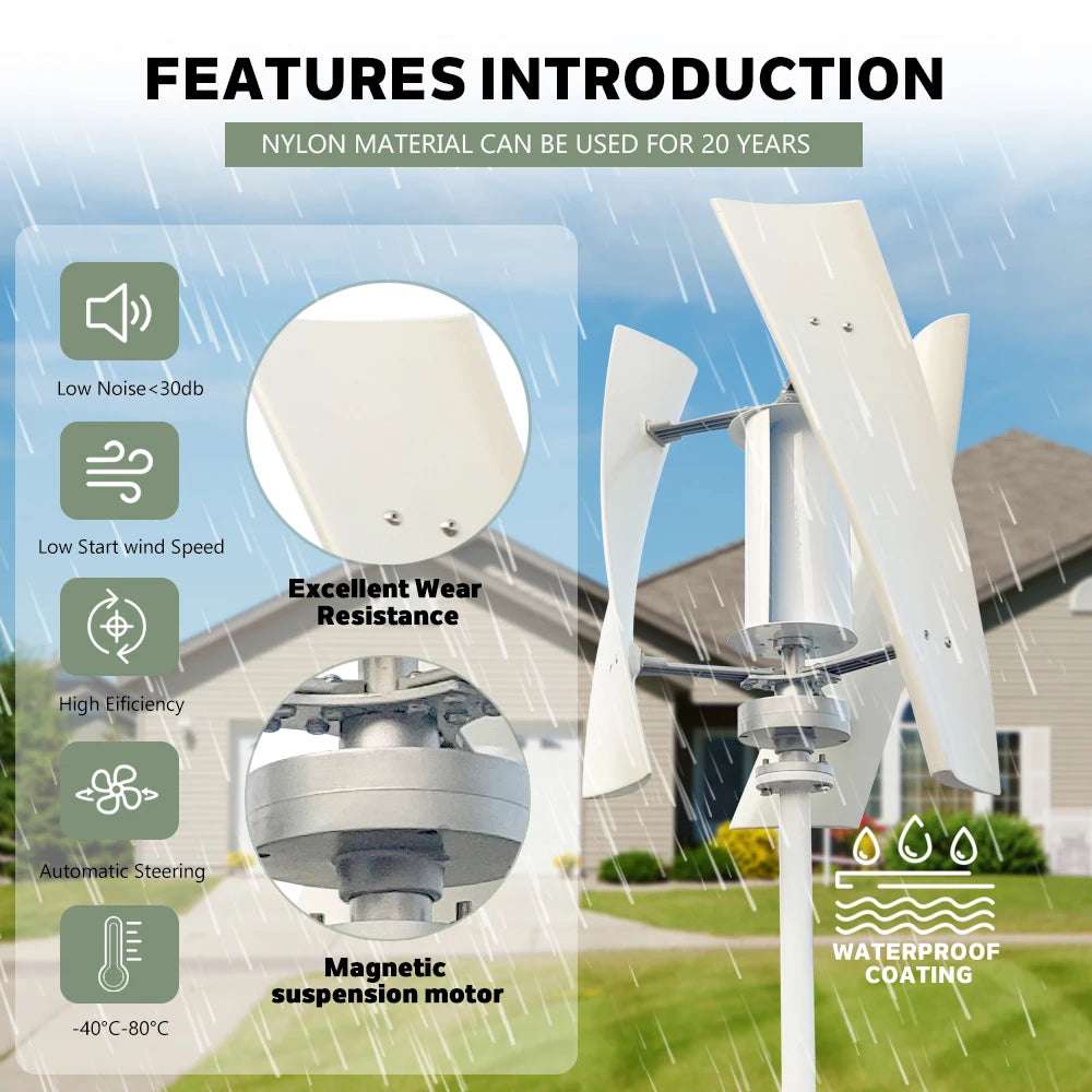 SX2-2000 2Kw Vertical Axis Wind Turbine | Off-Grid Power Wind Power