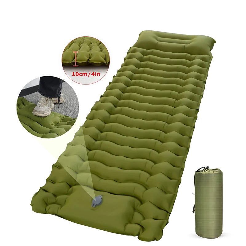 Single Camping Mattress Ultralight Inflatable Built-in Air Pump outdoor equipment