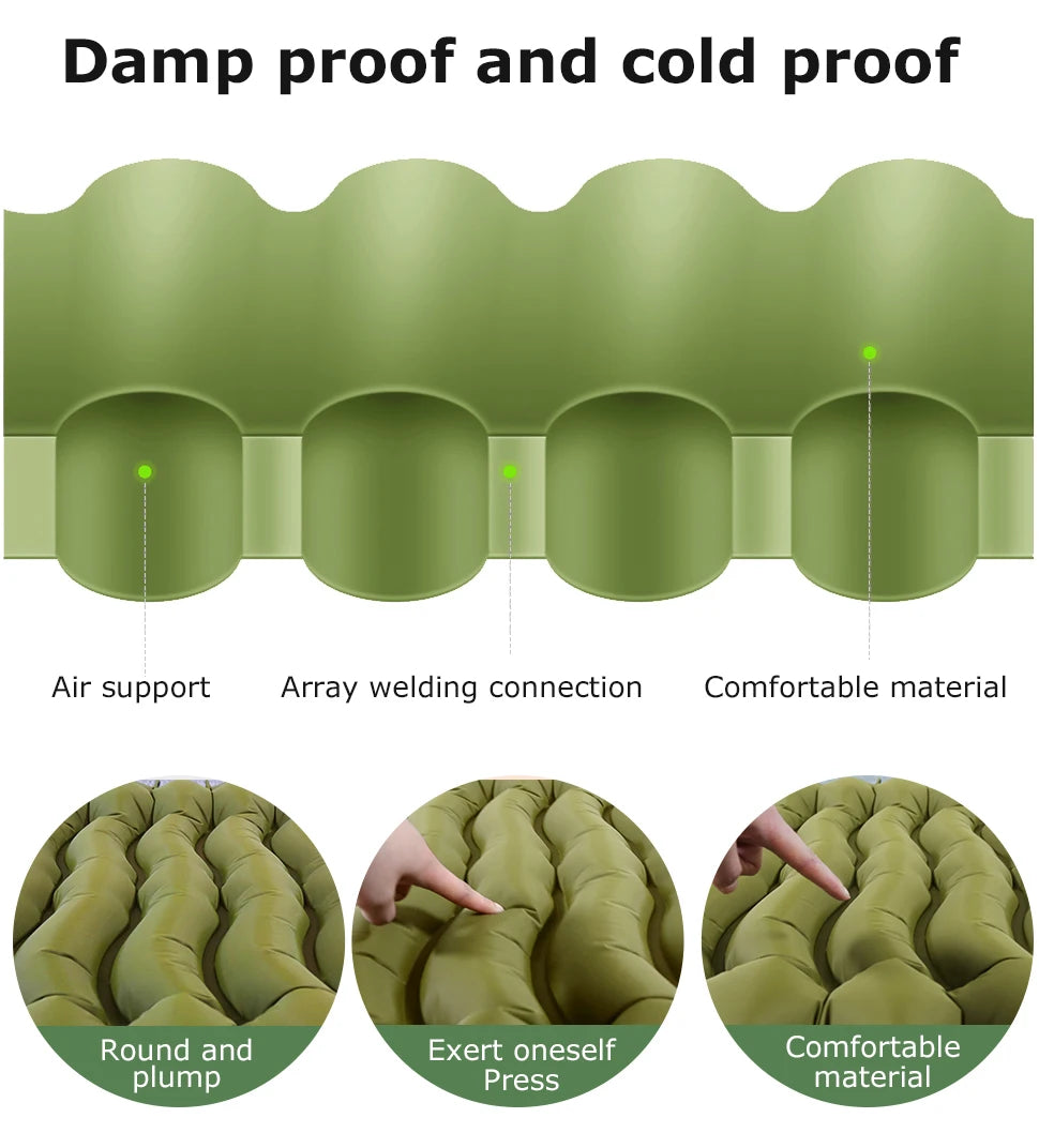 Single Camping Mattress Ultralight Inflatable Built-in Air Pump outdoor equipment