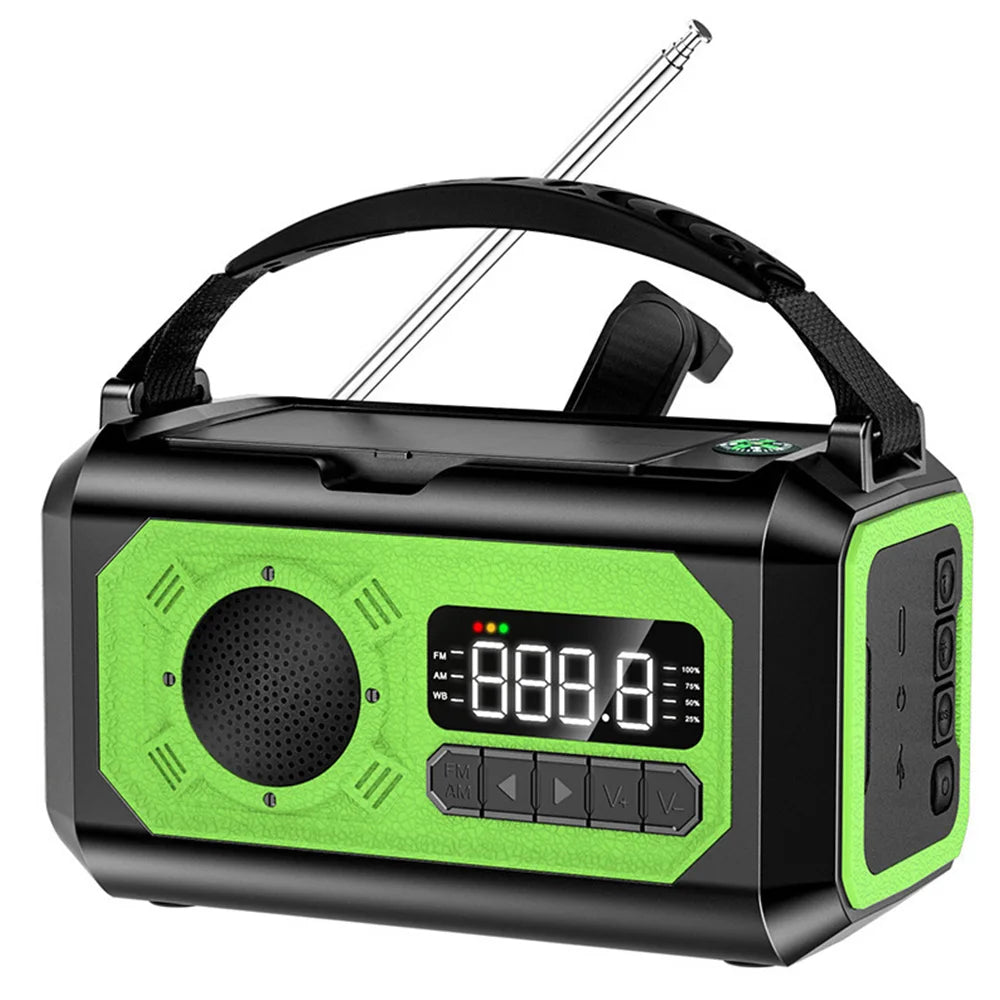 Solar 12000mAh Emergency Radio Charger AM/FM Hand Crank solar power
