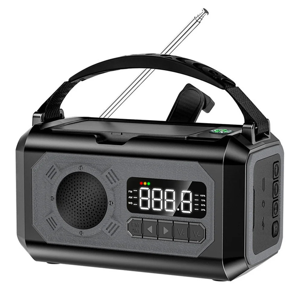 Solar 12000mAh Emergency Radio Charger AM/FM Hand Crank solar power