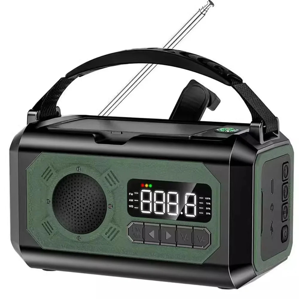 Solar 12000mAh Emergency Radio Charger AM/FM Hand Crank solar power