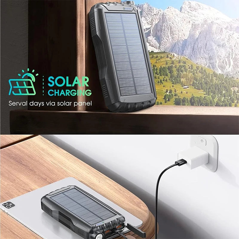 Solar Power Bank 42800mAh Waterproof Portable Charger Powerbank solar power