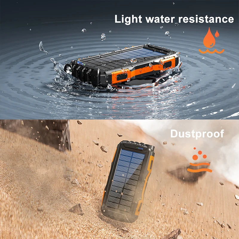 Solar Power Bank 42800mAh Waterproof Portable Charger Powerbank solar power