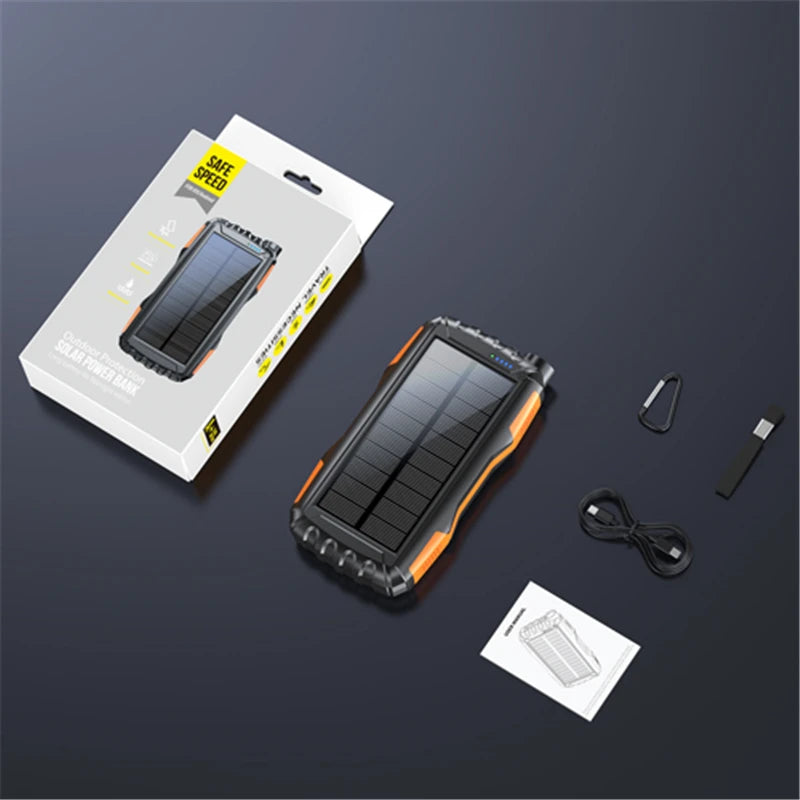 Solar Power Bank 42800mAh Waterproof Portable Charger Powerbank solar power