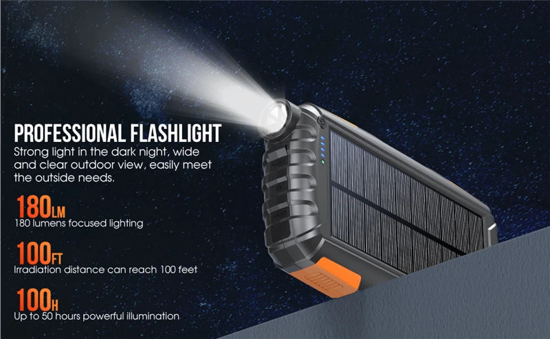 Solar Power Bank 42800mAh Waterproof Portable Charger Powerbank solar power