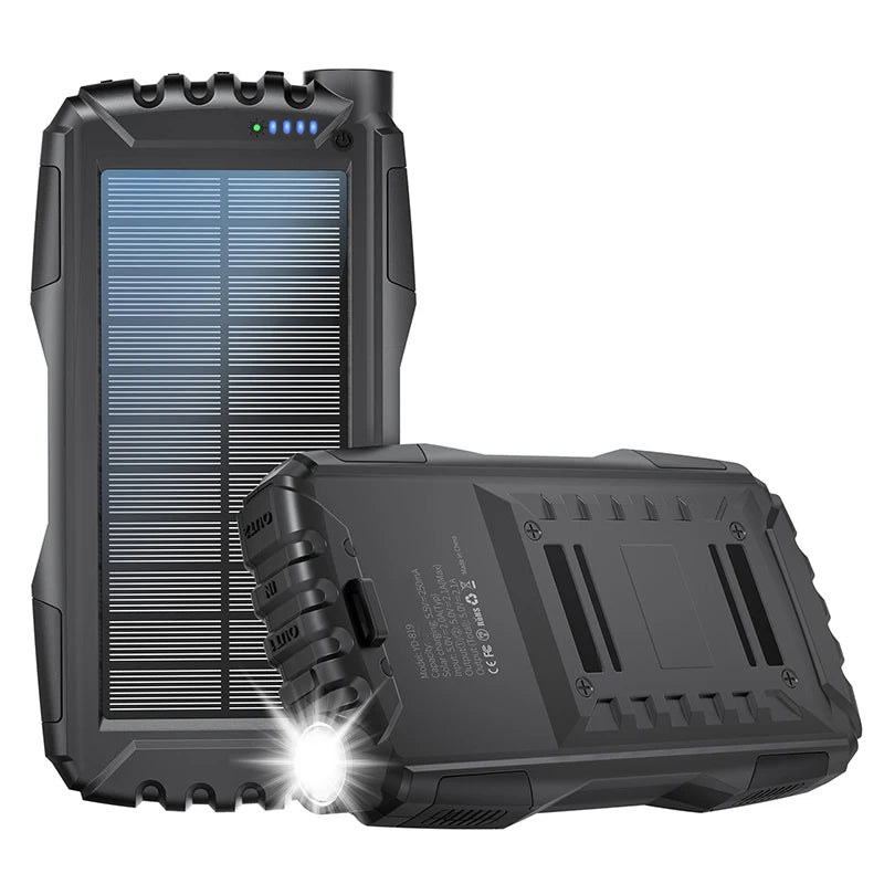Solar Power Bank 42800mAh Waterproof Portable Charger Powerbank solar power