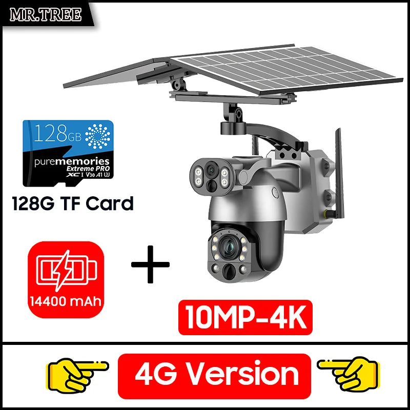 Solar Security Camera WIFI Human Tracking 50X Optical Zoom security systems