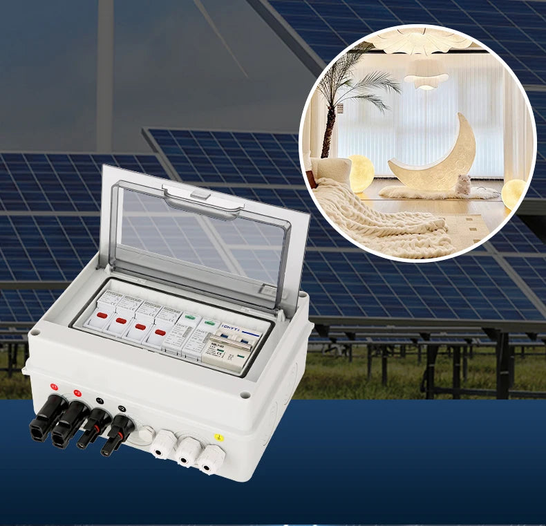 Solar photovoltaic PV Combiner Box With Lightning Protection 2 in 1 out electrical supplys