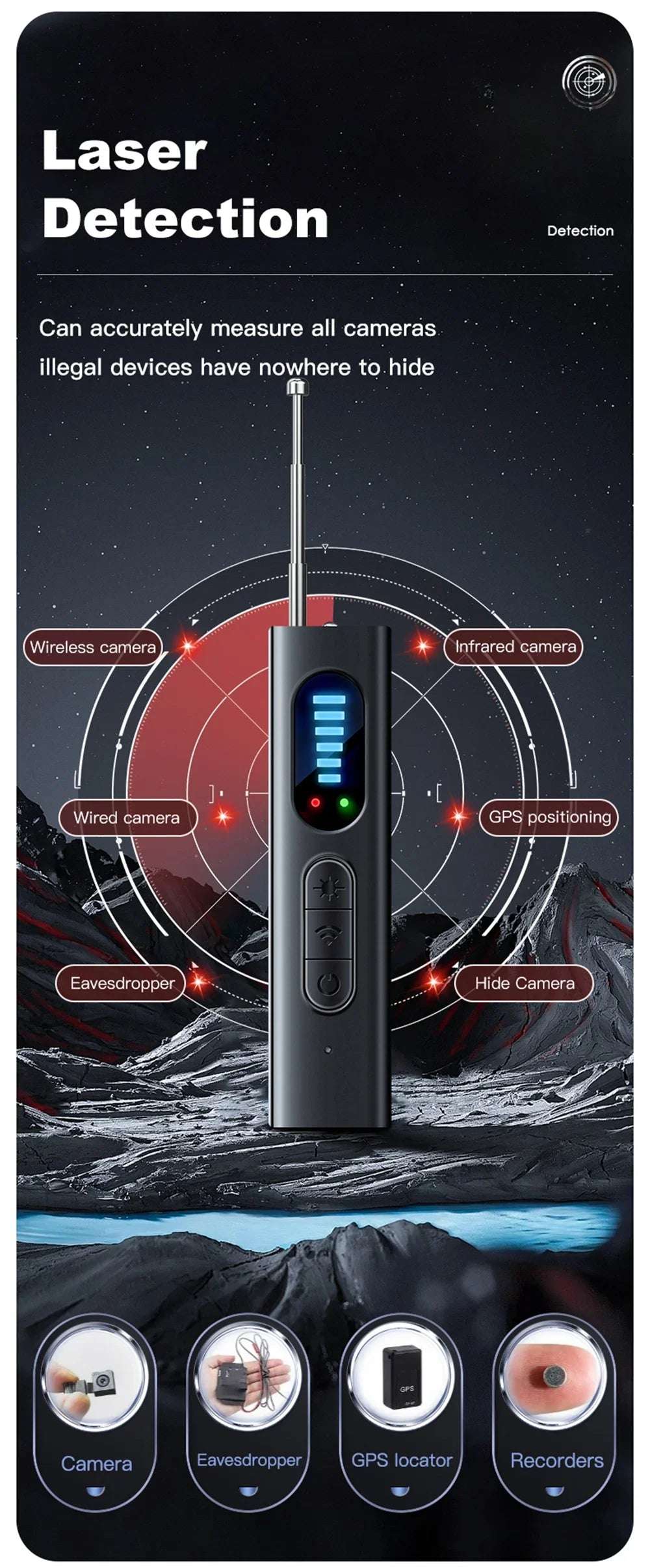 T15 Anti Spy Anti Disturb Hidden Camera Detector Bug Sweep Security & Safety