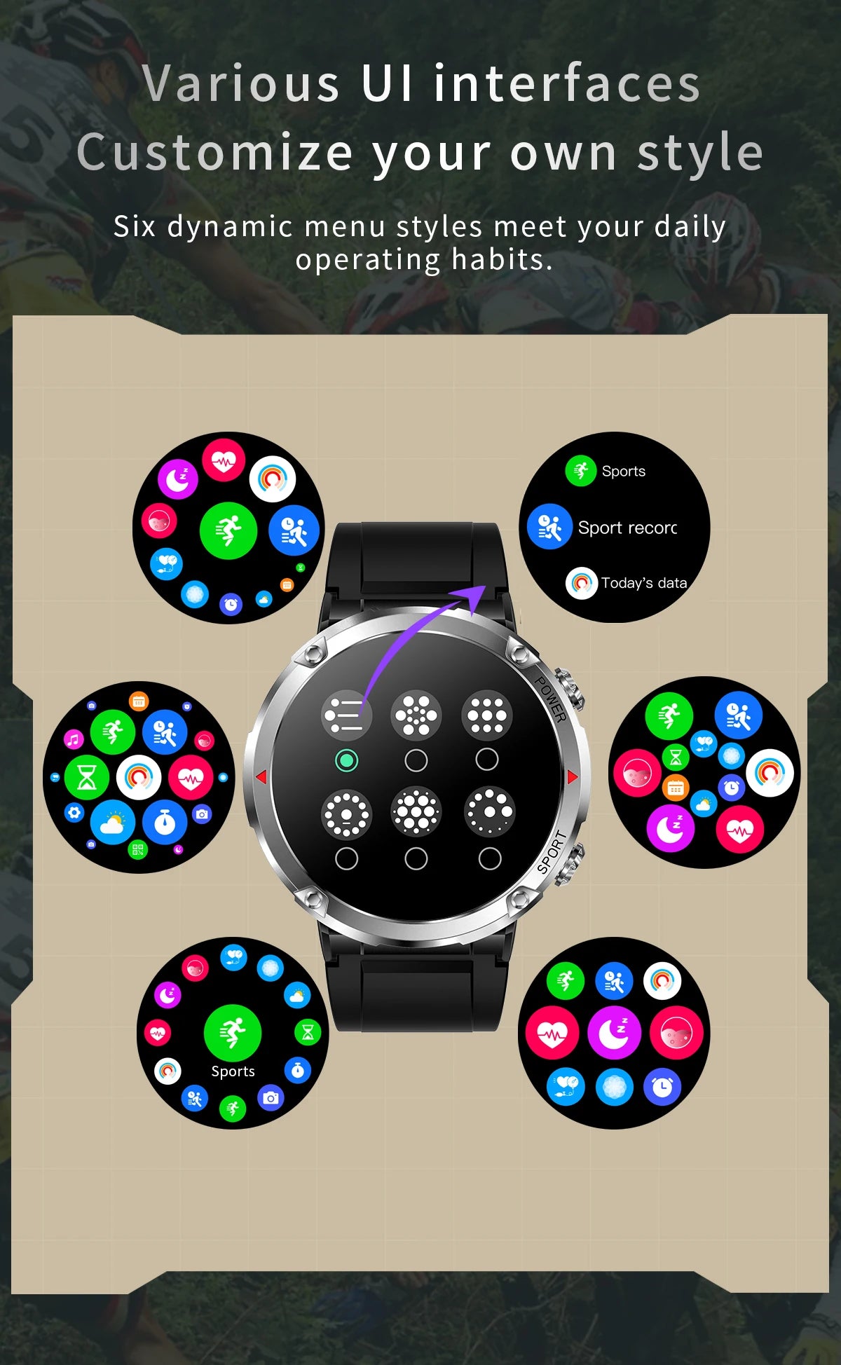 T30 Smart Watch AMOLED Display Outdoor Bluetooth Watchs