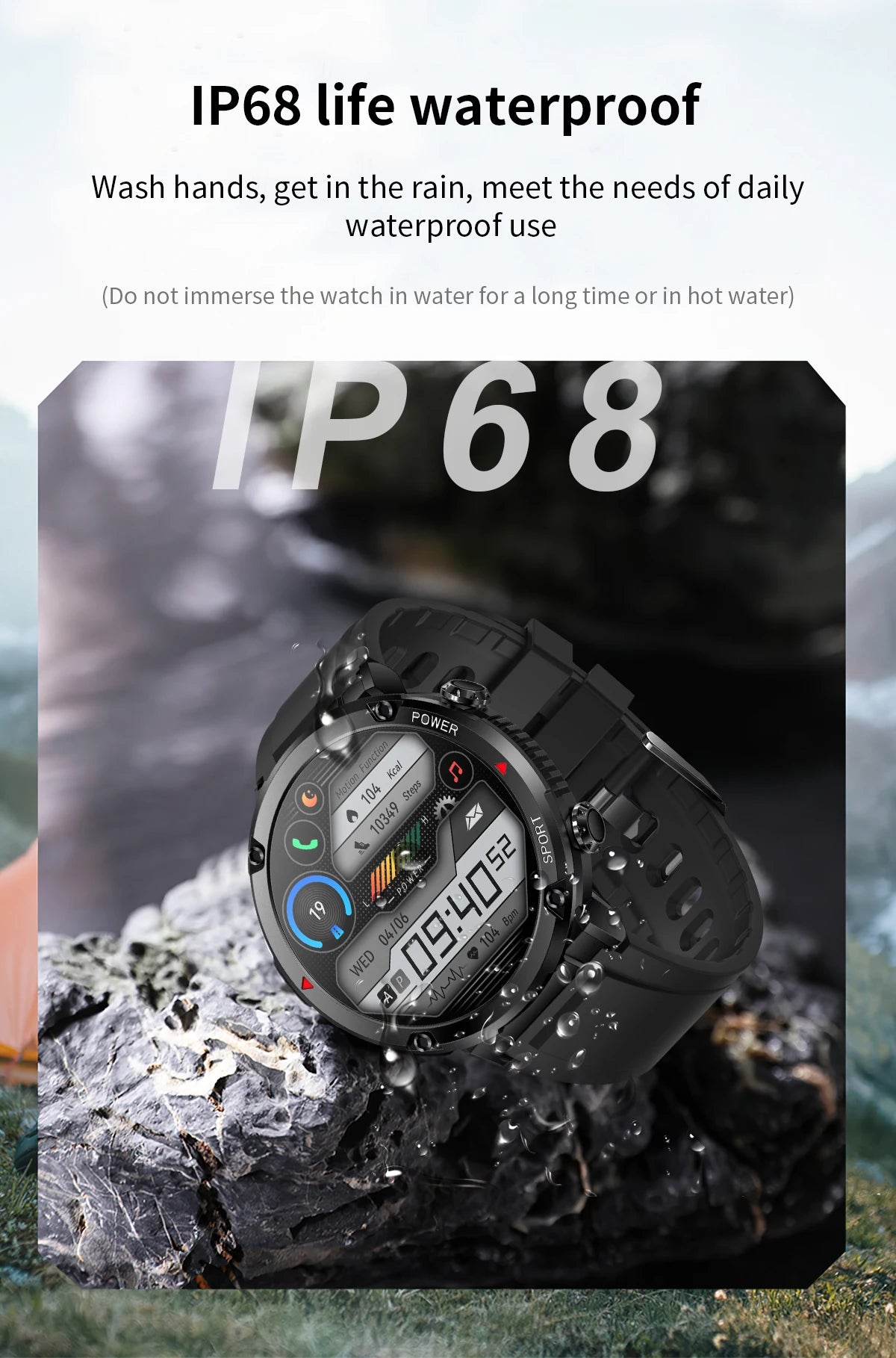 T30 Smart Watch AMOLED Display Outdoor Bluetooth Watchs