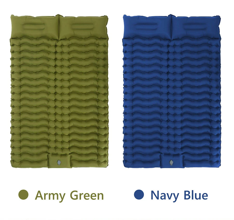 Ultra-Light Self-Inflating Double Mattress with Pillow Air Bed Camping Equipment
