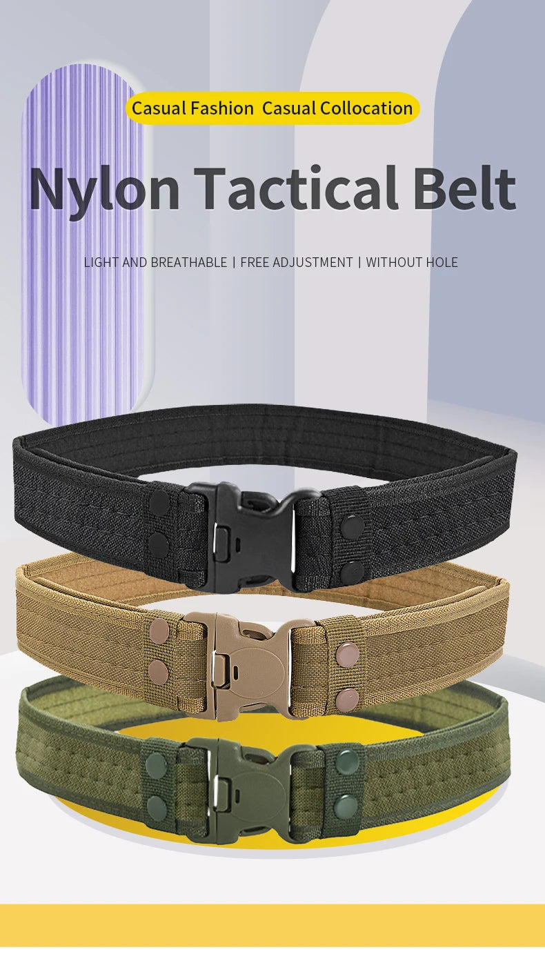 Unisex 130cm Canvas Belt-Quick-Release Outdoor Clothing