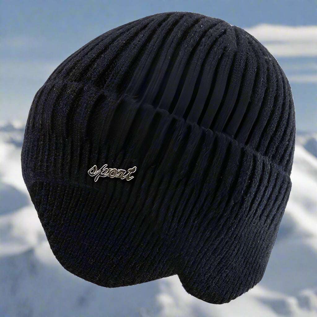 Unisex Winter Wool Beanie with Protectave Earflaps Thermal & Wool Beanies