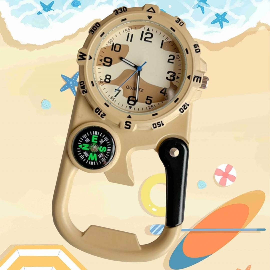 Versatile Carabineer Compass Watch Traditional Quartz Optics