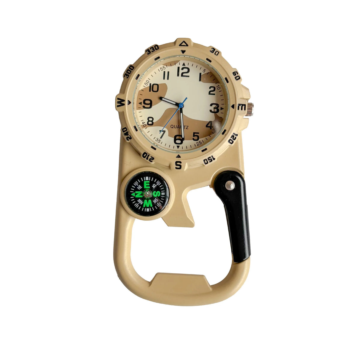 Versatile Carabineer Compass Watch Traditional Quartz Optics