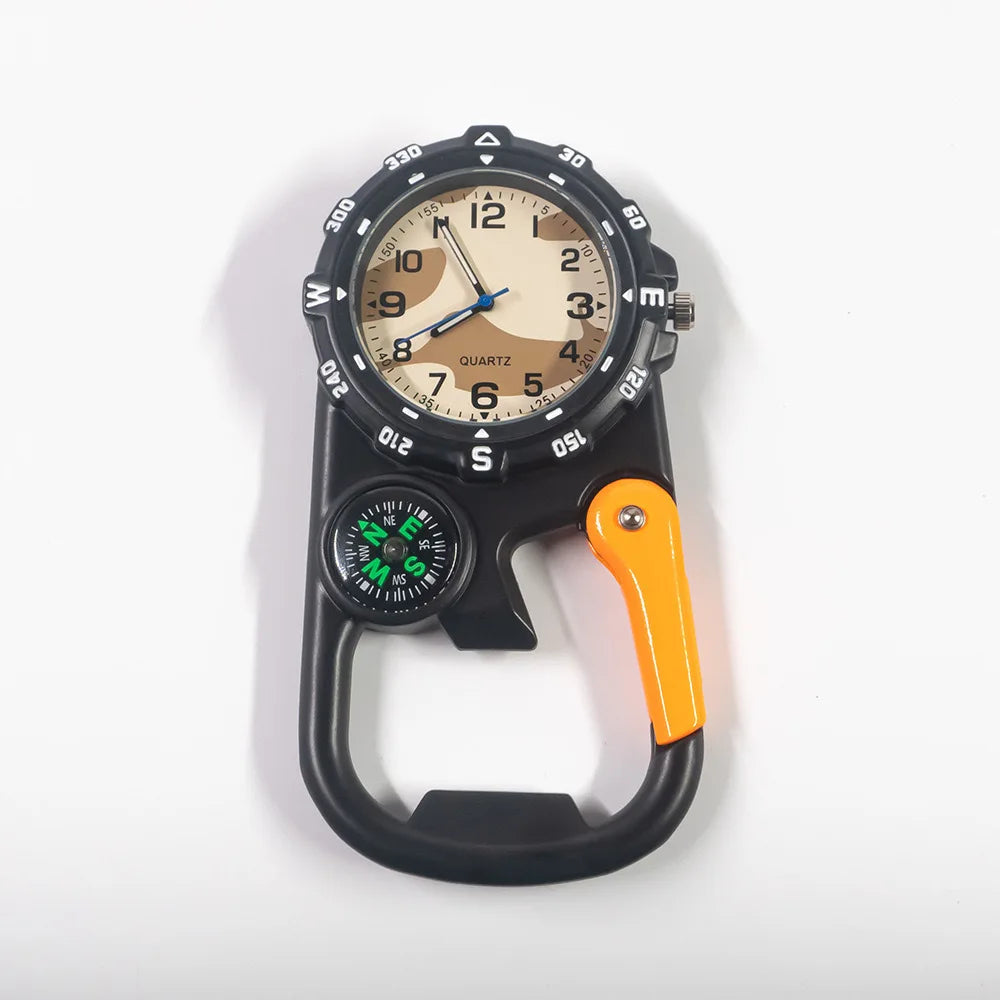 Versatile Carabineer Compass Watch Traditional Quartz Optics