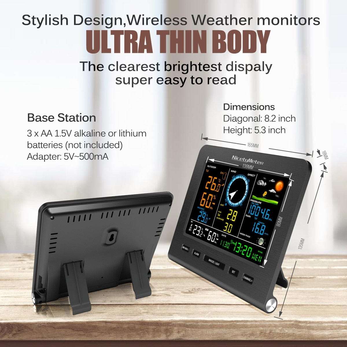 WiFi Weather Station Thermo Barometer Wind Wind Power Vertical