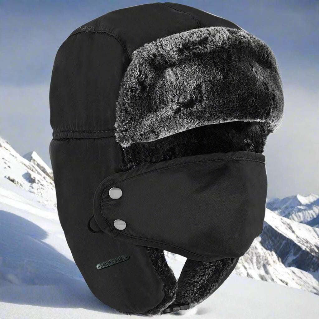 Winter Warm & Windproof Mask Pilot Hat Wool Beany Thermal & Wool Beanies
