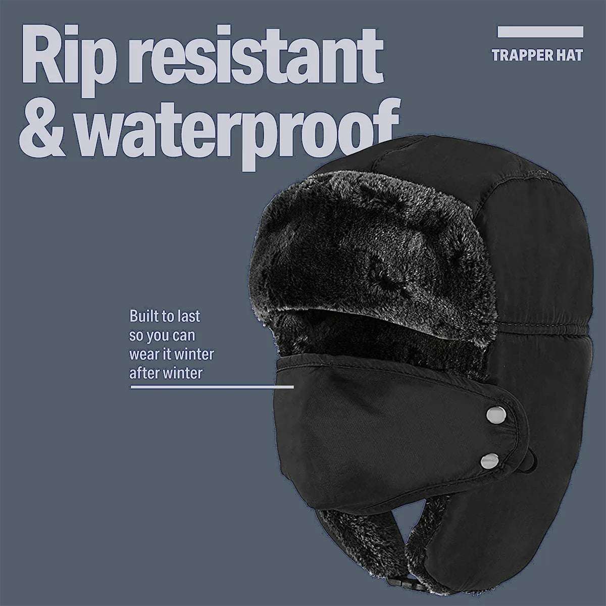 Winter Warm & Windproof Mask Pilot Hat Wool Beany Thermal & Wool Beanies